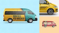 3071+ Minibus PSD Mockup Side View Elegant PSD Mockup