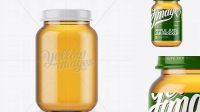 3072+ Baby Apple Juice Jar PSD Mockup Front View PSD for Creative Projects