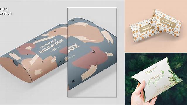 3079+ Textured Pillow Box PSD Mockup Top View Download Now Free PSD Template