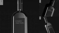 308+ Matte Black Liquor Bottle PSD Mockup Front View Easy-to-Edit PSD