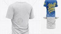 3085+ Men’s Loose Fit Graphic T-Shirt Back Half-Side View Free Downloadable PSD