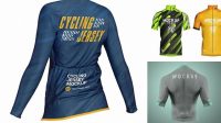 3085+ Women’s Cycling Jersey PSD Mockup Back View High-End PSD Download