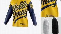 3088+ Men's Baseball T-shirt With Long Sleeves PSD Mockup Half Side View Fully Customizable Mockup PSD Free