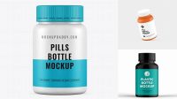 3089+ Glossy Pill Bottle PSD Mockup Elegant Photoshop Mockup