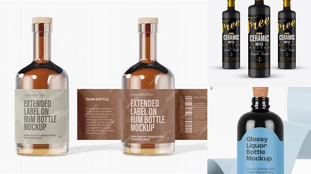 3090+ Glossy Ceramic Rum Bottle PSD Mockup Creative Free PSD Graphic Design