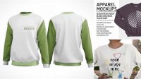 3092+ Women's Crew Neck Sweatshirt Back View Mockup PSD Free Download