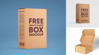 3097+ Kraft Box with Liquid PSD Mockup Half Side View Editable Graphic Free PSD