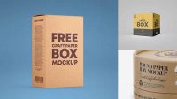 3097+ Paper Box PSD Mockup Front View High Angle Shot Free Editable Photoshop Template