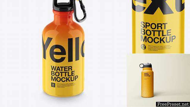 3099+ Glossy Sport Bottle PSD Mockup High-Angle Shot High-End Professional PSD Resources