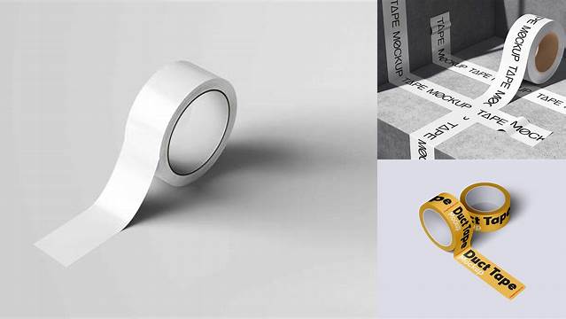 3100+ Matte Duct Tape PSD Mockup Half Side View High-Angle Shot Smart Object-Based PSD Template Free