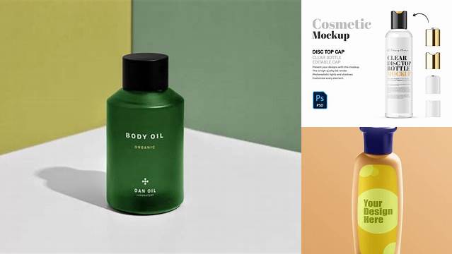 3103+ Body Oil Bottle PSD Mockup High-End Creative PSD Template