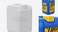 3104+ 10L HDPE Jerry Can PSD Mockup Halfside View High-Angle Shot Free Digital Resource for Designers