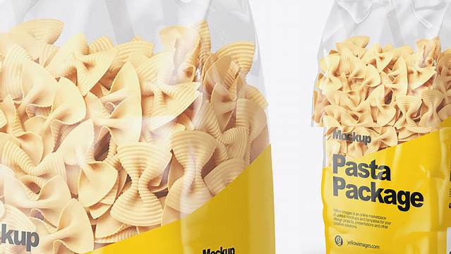 3108+ Fiocchi Rigati Pasta PSD Mockup Half Side View Free Graphic Design Resource