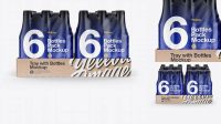 3108+ Kraft Tray with 6 Bottles Packs PSD Mockup Front View Custom Mockup Graphic Design