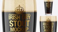 3109+ Willi Becher Glass with Irish Dry Stout Beer PSD Mockup High-End Professional PSD Resources