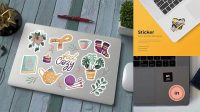 3112+ Laptop Stickers Mockup Free Professional PSD Download