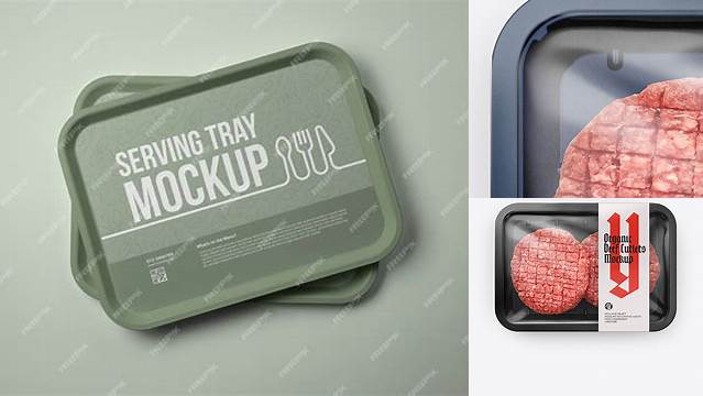 3116+ Plastic Tray With Cutlets PSD Mockup Top View Easy-to-Edit Photoshop Freebie