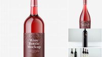 3119+ Clear Glass Bottle with Red Wine PSD Mockup Free Design Resource