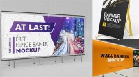 3122+ Textured Banner PSD Mockup Half Side View Creative Free Photoshop Template