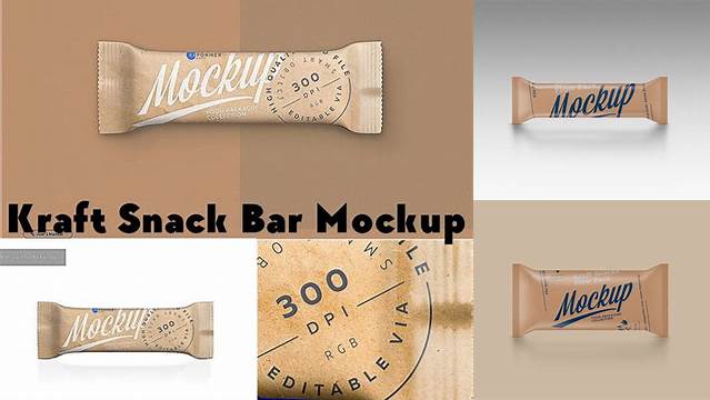 3124+ Kraft Snack Bar PSD Mockup Back View Creative Layered Design File