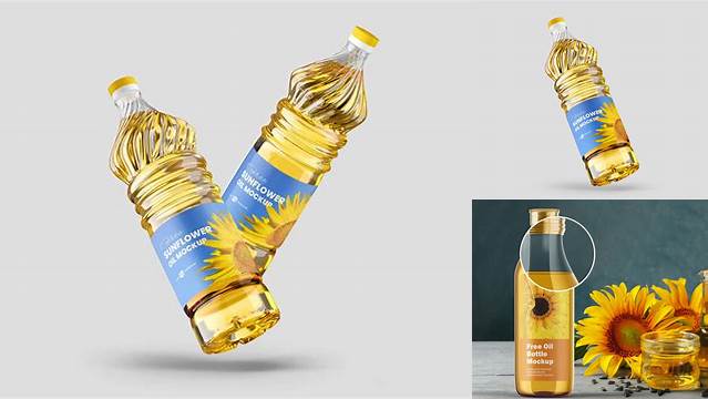 3129+ Sunflower Oil Bottle Mockup Free Stylish Free PSD