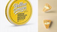 313+ 8 Cheese Triangles Package PSD Mockup Front View High Angle Shot Free Design Resource