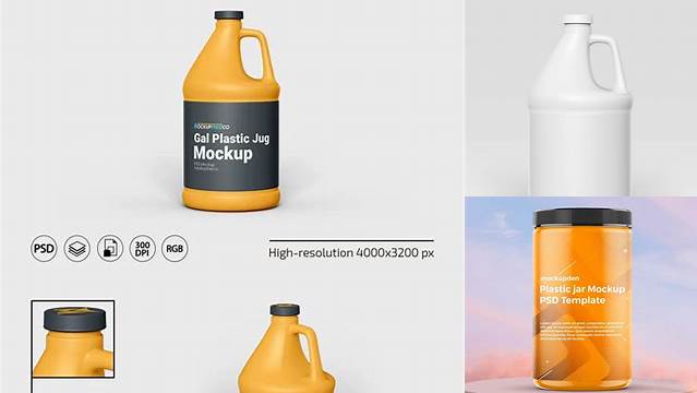 313+ Matte Plastic Jug PSD Mockup Custom Graphic Resource Free Download