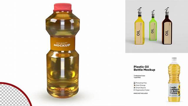 3130+ Glossy Plastic Oil Bottle PSD Mockup Creative Free PSD Graphic Design