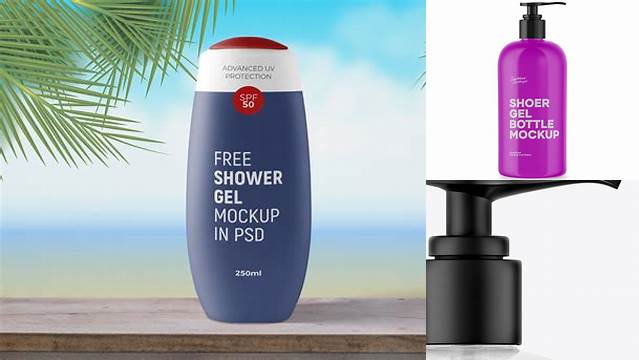 3131+ Frosted Clear Shower Gel Bottle with Pump PSD Mockup Creative Free PSD Graphic Design