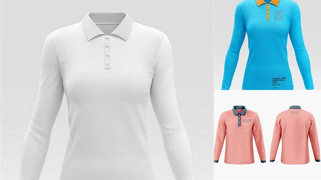 3132+ Long Sleeve Polo Mockup Free Layered Photoshop Template