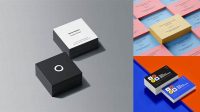 3133+ Stack of Square Business Cards PSD Mockup Smart Object PSD Template