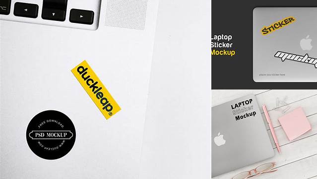 3134+ Laptop Sticker Mockup Hight Resolution