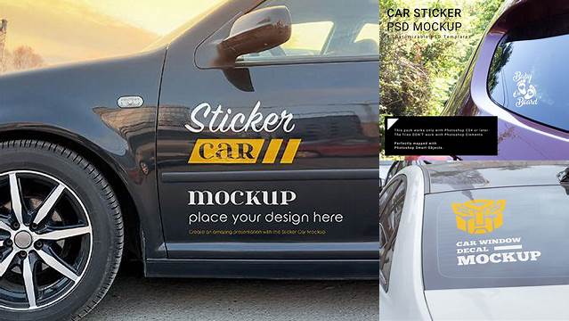 3137+ Car Sticker Mockup Free Mockup PSD Free Download