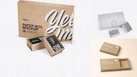 3137+ Kraft Paper Box With Two Metallic Blocks PSD Mockup Advanced Editable Template Free