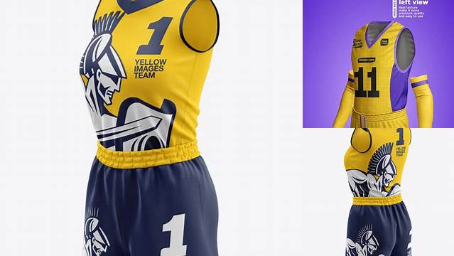 3138+ Women’s Basketball Kit PSD Mockup Half Side View Professional Design PSD