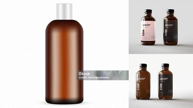 314+ Amber Cosmetic Bottle Mock-up High-Resolution Graphic