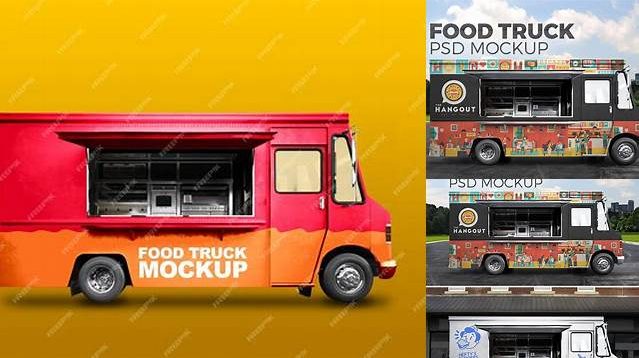 3140+ Food Truck PSD Mockup Left Half Side View PSD for Creative Projects