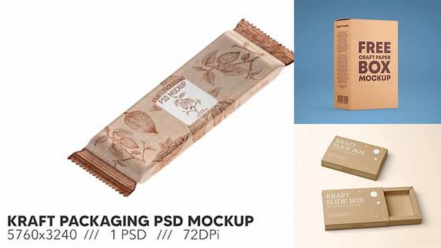 3140+ Kraft Package PSD Mockup Front View Easy Editable