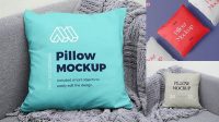 3140+ Square Pillow PSD Mockup Custom Design Freebie PSD