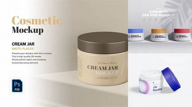 3145+ Cosmetic Jar PSD Mockup Front View Elegant Free Graphic Resource