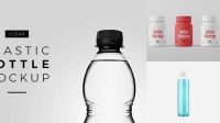 3146+ Transparent Plastic Bottle PSD Mockup Front View Creative Layered Mockup Freebie