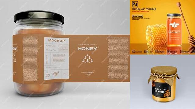 3148+ Container with Honey PSD Mockup Premium Mockup Freebie