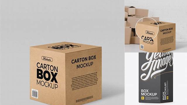 315+ Rough Carton Box PSD Mockup Half Side View Digital Photoshop Free Mockup