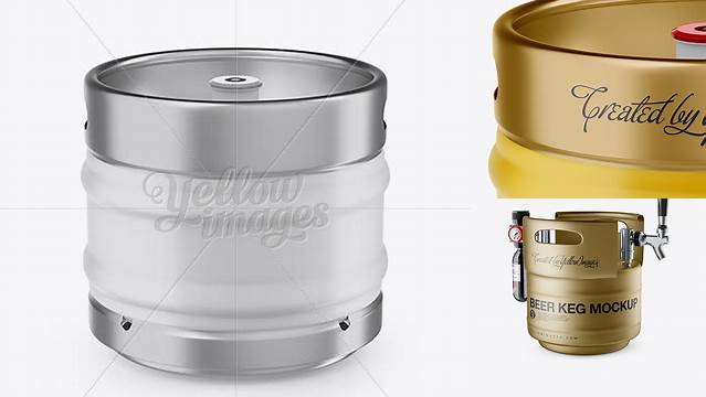 3150+ 30L Matte Beer Keg PSD Mockup Front View High-Resolution Graphic