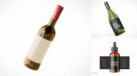 3151+ Amber Glass Wine Bottle PSD Mockup Exclusive PSD Design Freebie