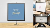 3152+ Projector Screen PSD Mockup Layered PSD for Easy Editing