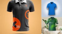 3154+ Men's Polo PSD Mockup Front View Advanced Editable Template Free