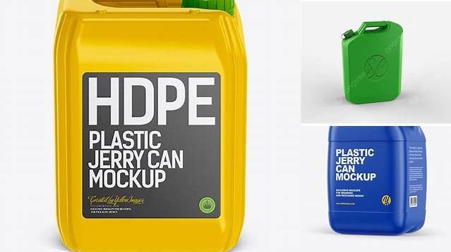 3157+ 10L Plastic Jerry Can PSD Mockup Front View High-Resolution Graphic