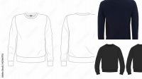 3157+ Men's Crew Neck Sweatshirt Front Half Side View Creative Free Photoshop Template