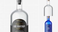 3159+ Blue Glass Bottle with Dry Gin PSD Mockup Download Free